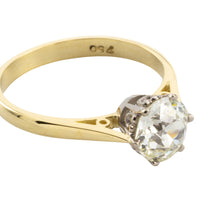 1.40 carat Old Mine cut diamond solitaire ring-engagement rings-The Antique Ring Shop