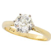 1.40 carat Old Mine cut diamond solitaire ring-engagement rings-The Antique Ring Shop