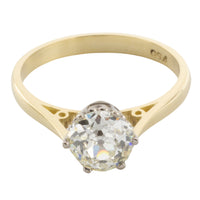 1.40 carat Old Mine cut diamond solitaire ring-engagement rings-The Antique Ring Shop