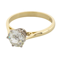 1.40 carat Old Mine cut diamond solitaire ring-engagement rings-The Antique Ring Shop