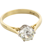 1.40 carat Old Mine cut diamond solitaire ring-engagement rings-The Antique Ring Shop
