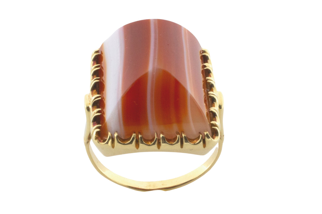 Vintage carnelain ring in 14 carat gold-vintage rings-The Antique Ring Shop