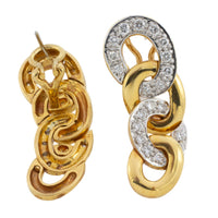 Diamond pendant earrings in 18 carat gold-Earrings-The Antique Ring Shop