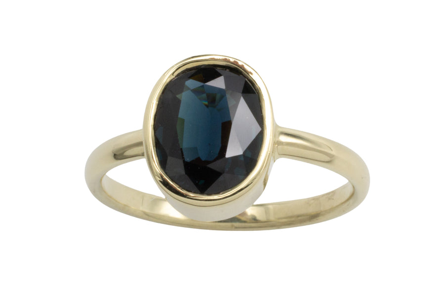 Sapphire ring in 14 carat gold-engagement rings-The Antique Ring Shop