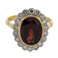 Vintage 18 carat garnet and diamond ring-Vintage Rings-The Antique Ring Shop