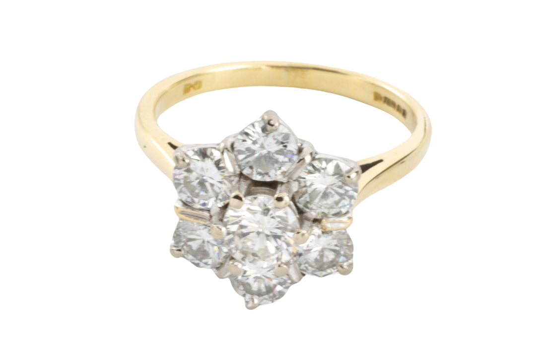 Brilliant cut diamond cluster ring-engagement rings-The Antique Ring Shop