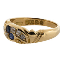 Victorian sapphire and diamond ring from 1896-Antique rings-The Antique Ring Shop