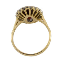 Vintage 18 carat garnet and diamond ring-Vintage Rings-The Antique Ring Shop