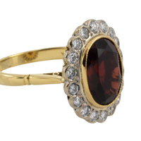 Vintage 18 carat garnet and diamond ring-Vintage Rings-The Antique Ring Shop