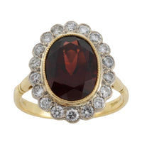 Vintage 18 carat garnet and diamond ring-Vintage Rings-The Antique Ring Shop