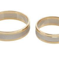 Set of 14 carat white and yellow gold wedding bands-wedding rings-The Antique Ring Shop