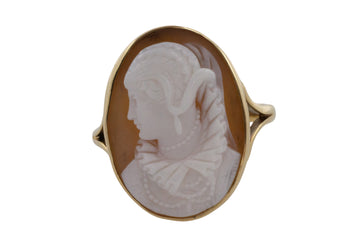 1920's cameo ring in 14 carat gold-Antique rings-The Antique Ring Shop