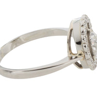 Platinum target ring with old cut diamonds-engagement rings-The Antique Ring Shop