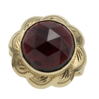 Faceted garnet ring in 14 carat gold-vintage rings-The Antique Ring Shop