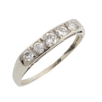 White gold ring with brilliant cut diamonds-vintage rings-The Antique Ring Shop
