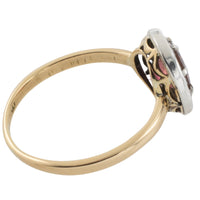 Tourmaline and old cut diamond ring in 18 carat gold-engagement rings-The Antique Ring Shop