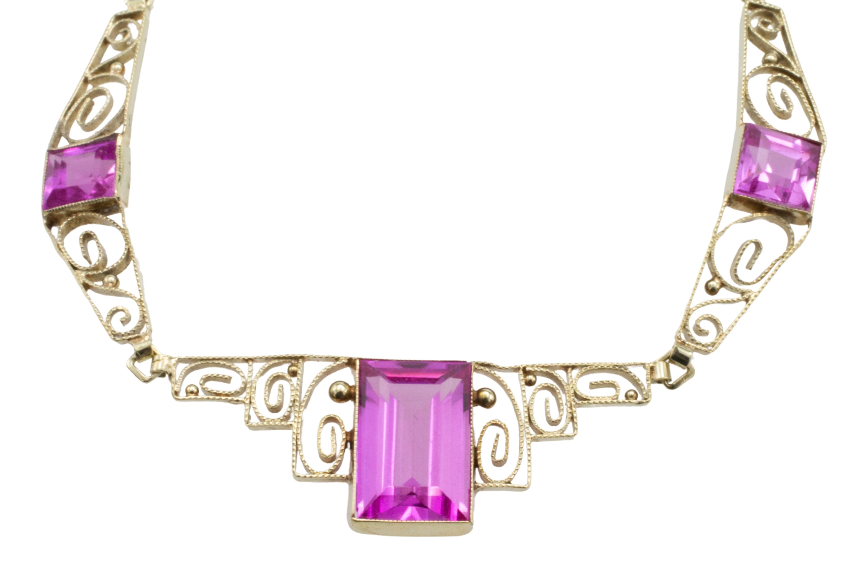 Art Deco filigree collier in 14 carat gold
