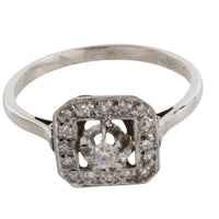 Vintage white gold diamond ring-vintage rings-The Antique Ring Shop