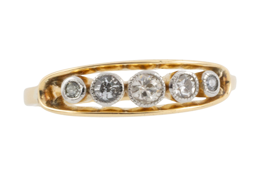 Antique five stone old cut diamond ring-Antique rings-The Antique Ring Shop