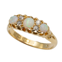 Opal and old cut diamond ring from 1896-Antique rings-The Antique Ring Shop