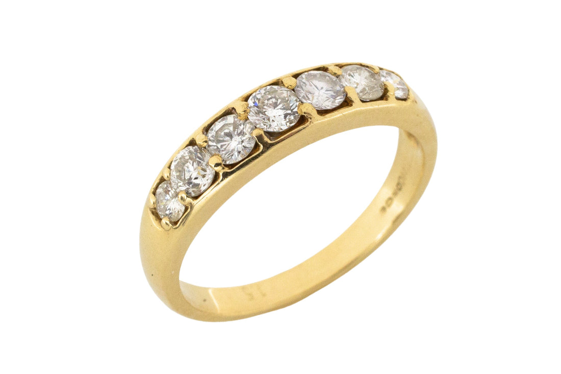 Seven stone diamond ring in 18 carat gold-engagement rings-The Antique Ring Shop