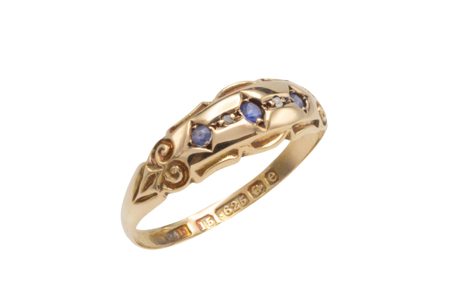 Edwardian sapphire ring from 1904-Antique rings-The Antique Ring Shop