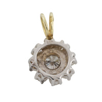 Diamond pendant in white and yellow gold-Pendants-The Antique Ring Shop