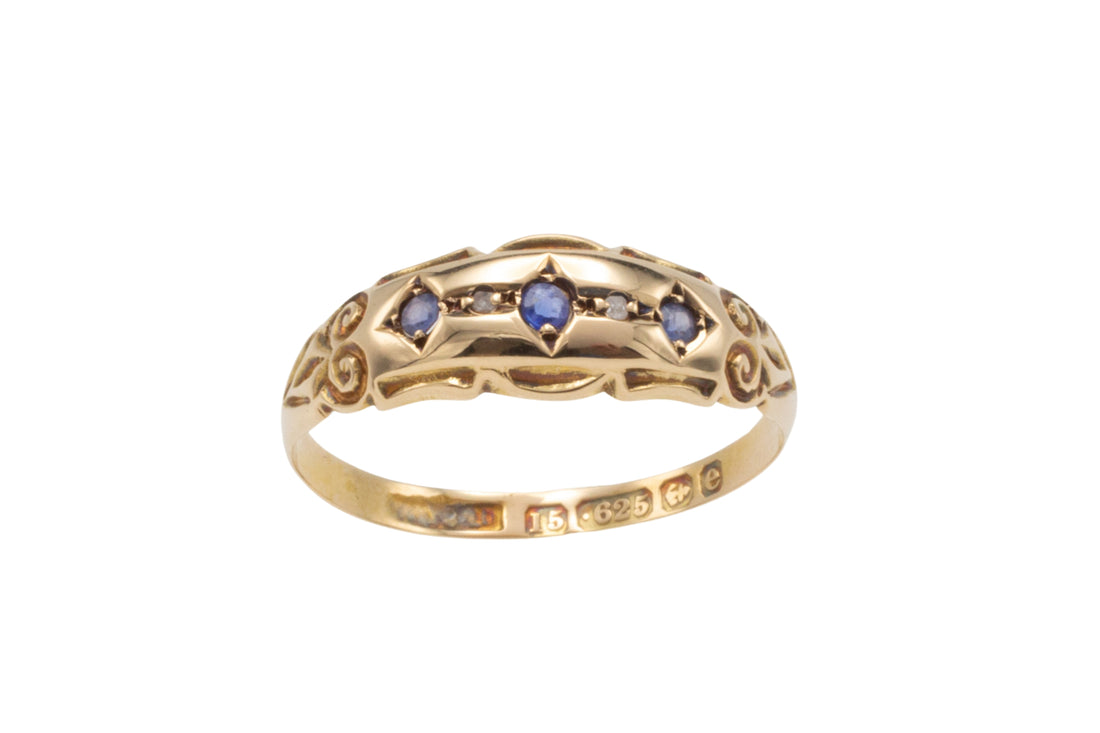 Edwardian sapphire ring from 1904-Antique rings-The Antique Ring Shop