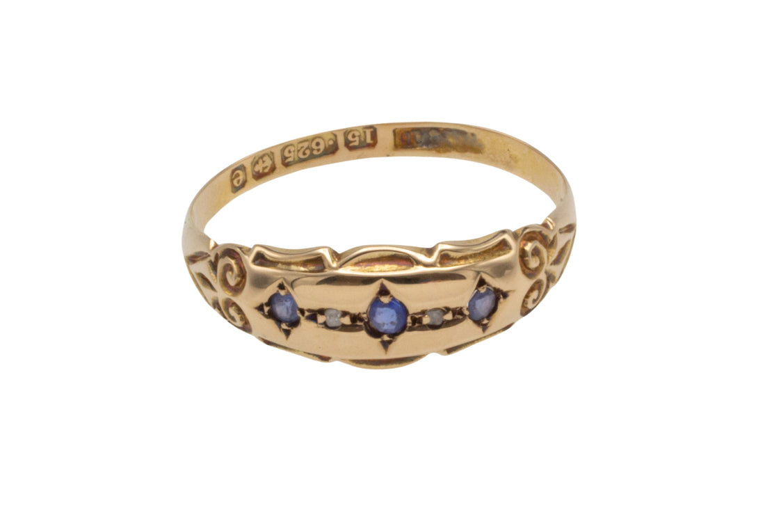 Edwardian sapphire ring from 1904-Antique rings-The Antique Ring Shop