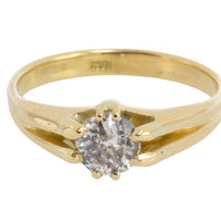 Old mine cut diamond solitaire ring-Antique rings-The Antique Ring Shop