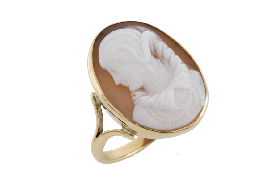 1920's cameo ring in 14 carat gold-Antique rings-The Antique Ring Shop