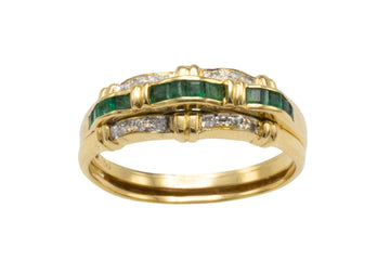 Ruby, emerald, sapphire and diamond interchangable ring-Vintage Rings-The Antique Ring Shop