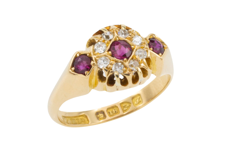 Edwardian ruby and diamond ring from 1907-Antique rings-The Antique Ring Shop