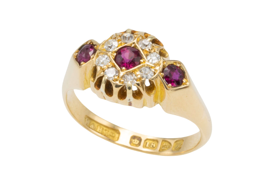 Edwardian ruby and diamond ring from 1907-Antique rings-The Antique Ring Shop