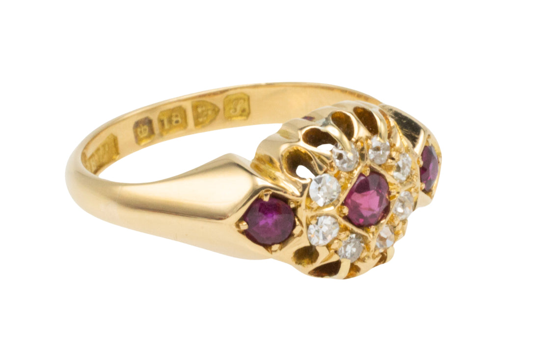 Edwardian ruby and diamond ring from 1907-Antique rings-The Antique Ring Shop