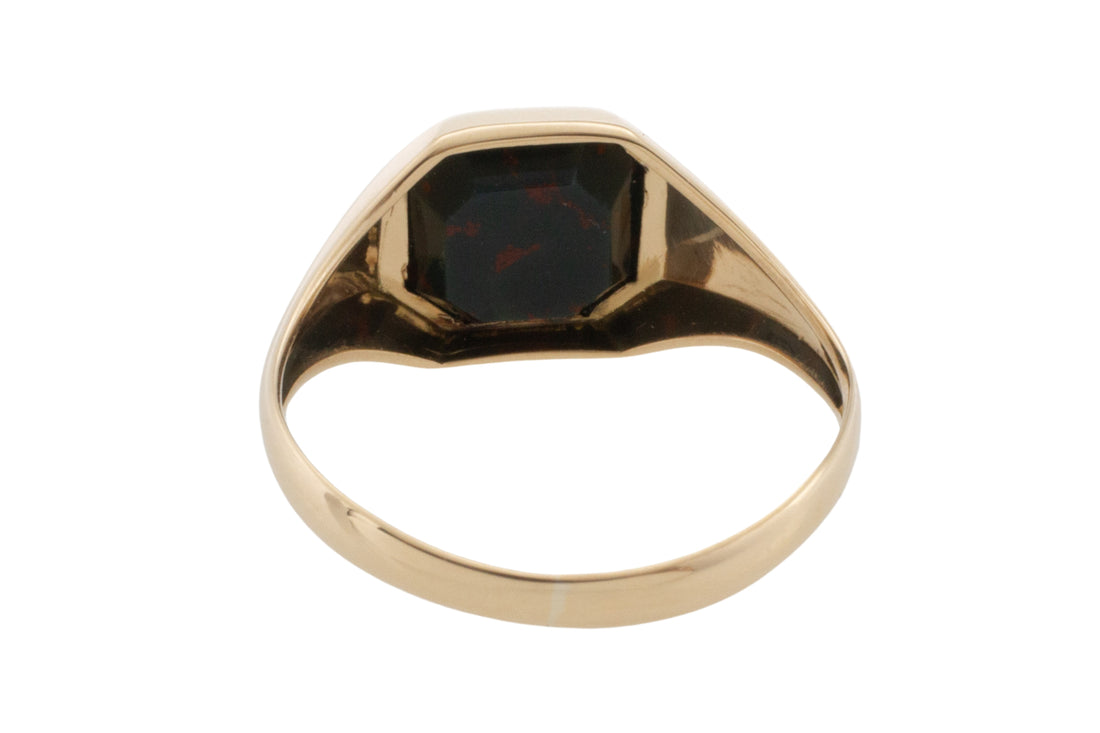 Vintage bloodstone signet ring in 14 carat gold-Vintage Rings-The Antique Ring Shop