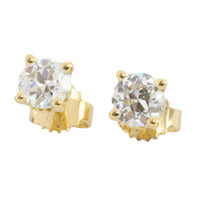 Old cut diamond studs in 18 carat gold-engagement rings-The Antique Ring Shop