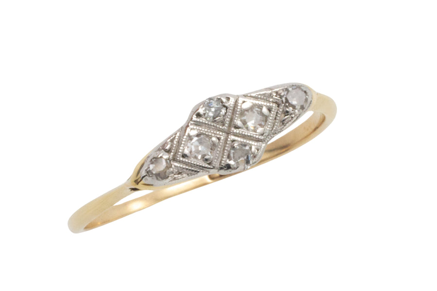 Vintage platinum and gold diamond ring-Vintage Rings-The Antique Ring Shop