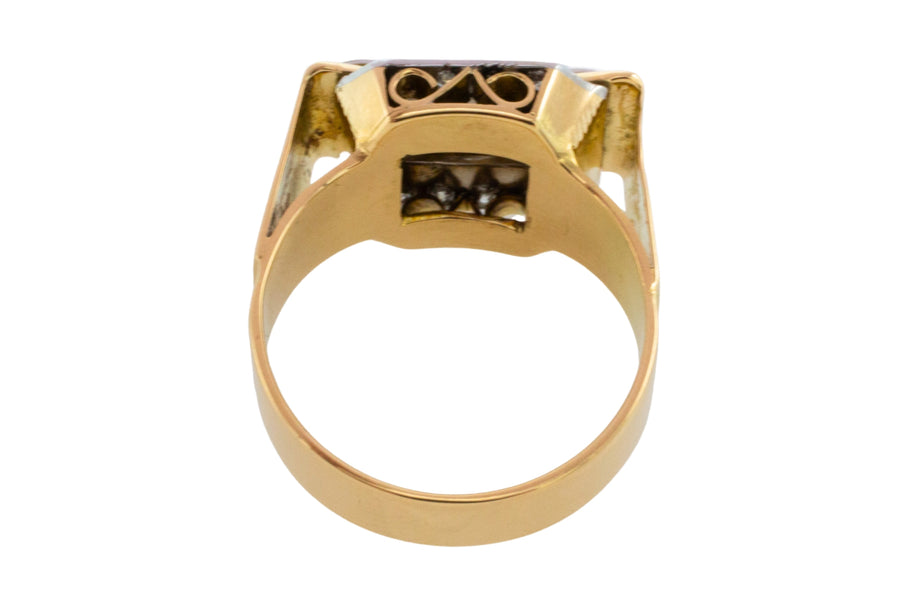 Vinateg Art Deco diamond ring in 18 carat gold