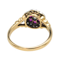 Edwardian old European cut diamond and ruby ring