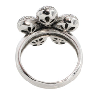 White gold flower ring with diamonds