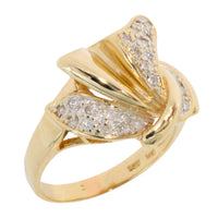 Diamond bow ring in 14 carat gold-Vintage Rings-The Antique Ring Shop