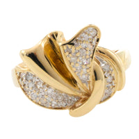 Diamond bow ring in 14 carat gold-Vintage Rings-The Antique Ring Shop