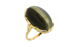 Tigers eye ring in 14 carat gold-The Antique Ring Shop