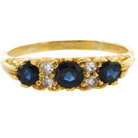 Sapphire and diamond ring in 18 carat gold