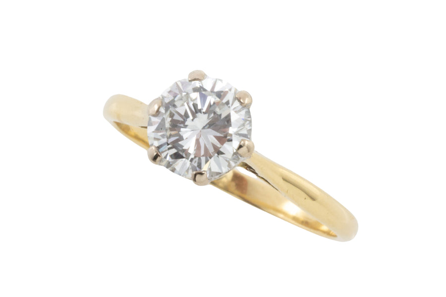 Vintage brilliant cut diamond solitaire ring-engagement rings-The Antique Ring Shop