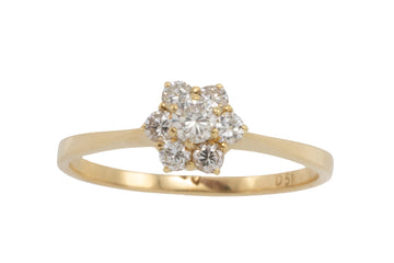 Vintage diamond cluster ring in 18 carat gold-engagement rings-The Antique Ring Shop