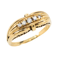 Vintage five stone diamond ring in 14 carat gold-Vintage Rings-The Antique Ring Shop