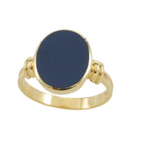 Layered agate over onyx signet ring-gents rings-The Antique Ring Shop