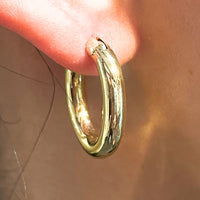 Oval hoop earrings in 18 carat gold-Earrings-The Antique Ring Shop